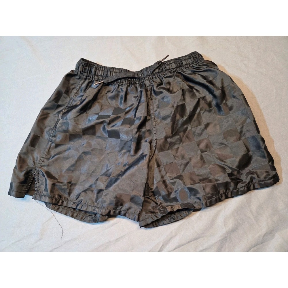 599 Small Black Gray Camo Shorts Boys Youth Nylon Elastic Waist Drawstring